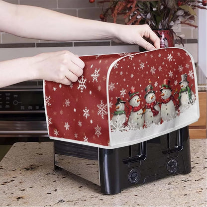 Snowman Toaster Cover, Bread Maker Kitchen Small Appliance Dust Covers for Christmas Decor, Universal Size