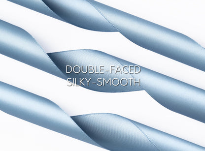 Keypan Blue Satin Ribbon 1-1/2 Inch x 50 Yards Double-Faced Ribbons for Gift Wrapping Flower Bouquet Wedding Paper Bows Invitations Crafts