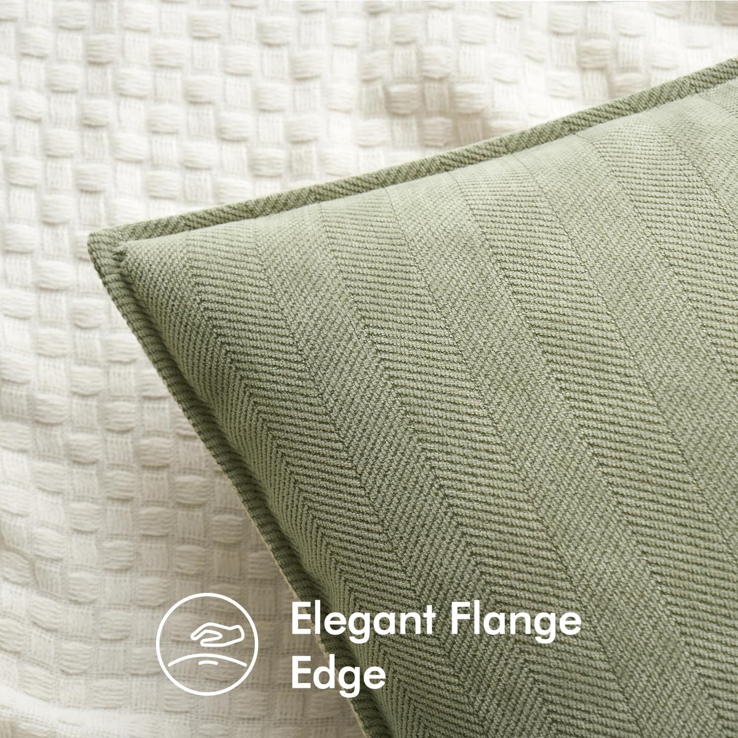 MIULEE Corduroy Throw Pillow Covers - Pack of 2 in Sage Green for Stylish Home Decor