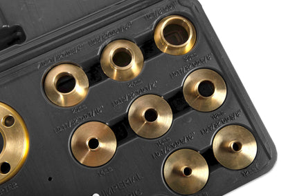 WEN Solid Brass Router Template and Guide Bushing Set, 1-3/16-Inch Base Plate, 11-Piece Kit (RT011A)