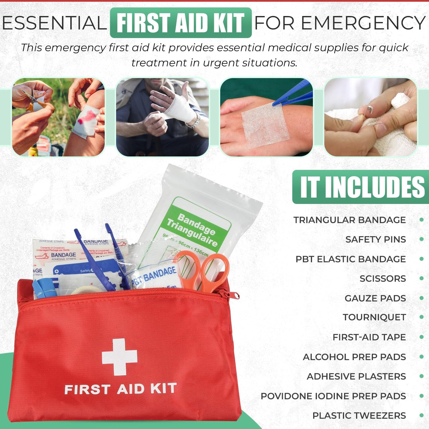 Survival Kit Emergency Supplies -67 Pcs, 14-in-1 Survival Gear: First Aid, Compass, Flashlight, Bracelet, plier, Saw & More for Outdoor Camping, Hiking & Survival. Gift for Men Boyfriends Boys Dads