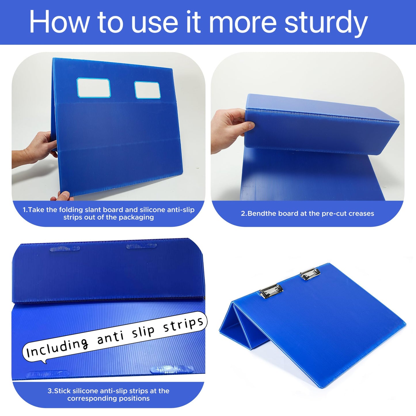 2pcs Slant Board for Writing 16 x 12 Inch Sloped Surface Clipboard 20°Tilted Writing Board to Improve Handwriting Legibility for Writing Reading Drawing