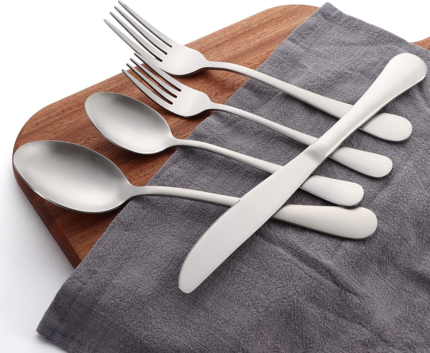 LIANYU 20 Piece Silverware Set - Matte Silverware Flatware Set for 4 - Stainless Steel Kitchen Utensils