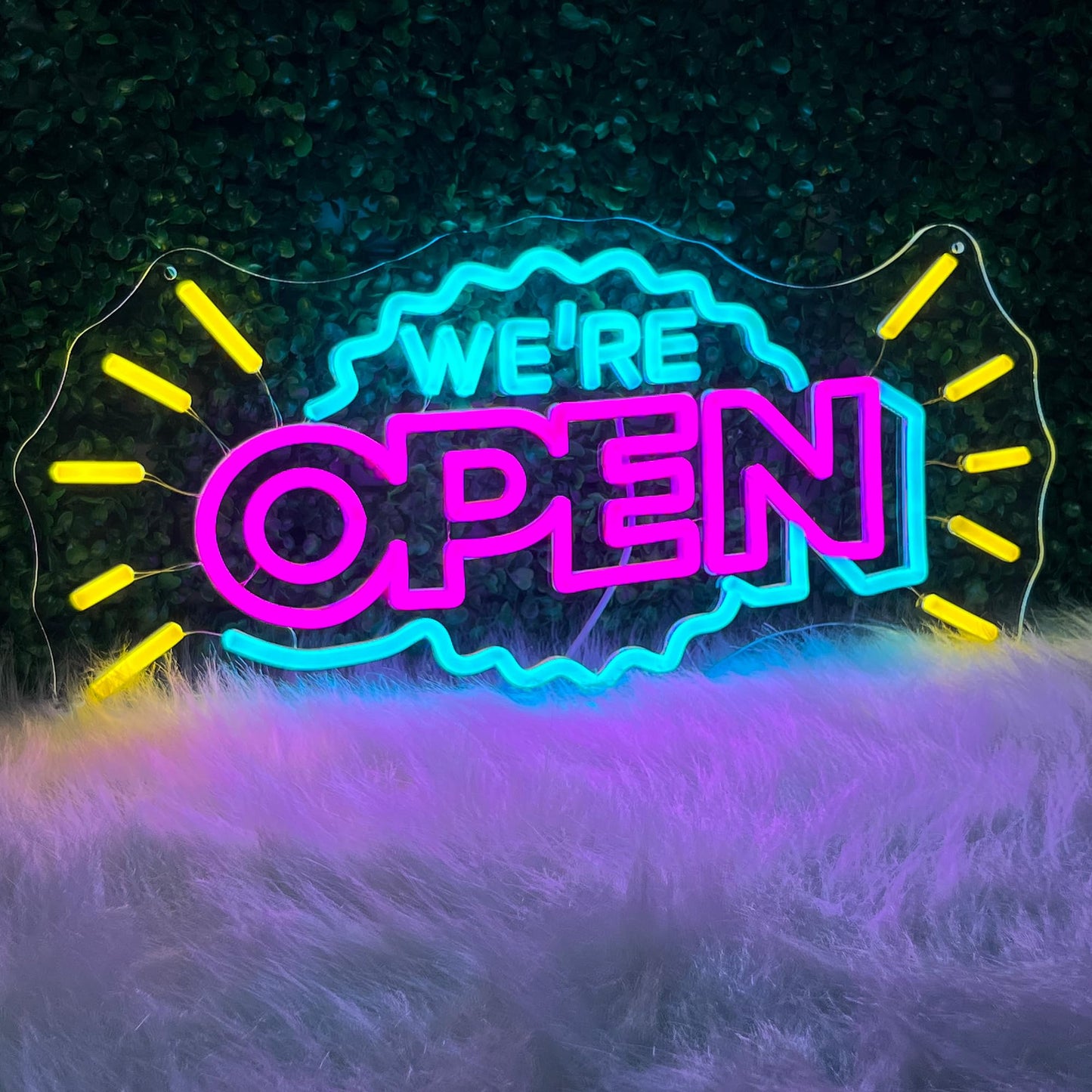 BUIZZEUOIV Open Neon Sign, Large 20'' LED Open Business Sign for Windows Doors, LED Welcome Sign for New Store Opening, USB Powered Grand Opening Light for Cafe Office Retail Shop Restaurant