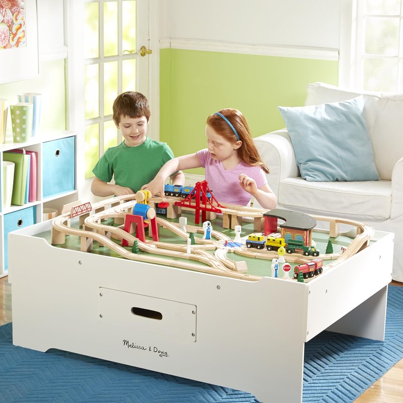 Melissa & Doug Deluxe Wooden Multi-Activity Play Table for Playroom