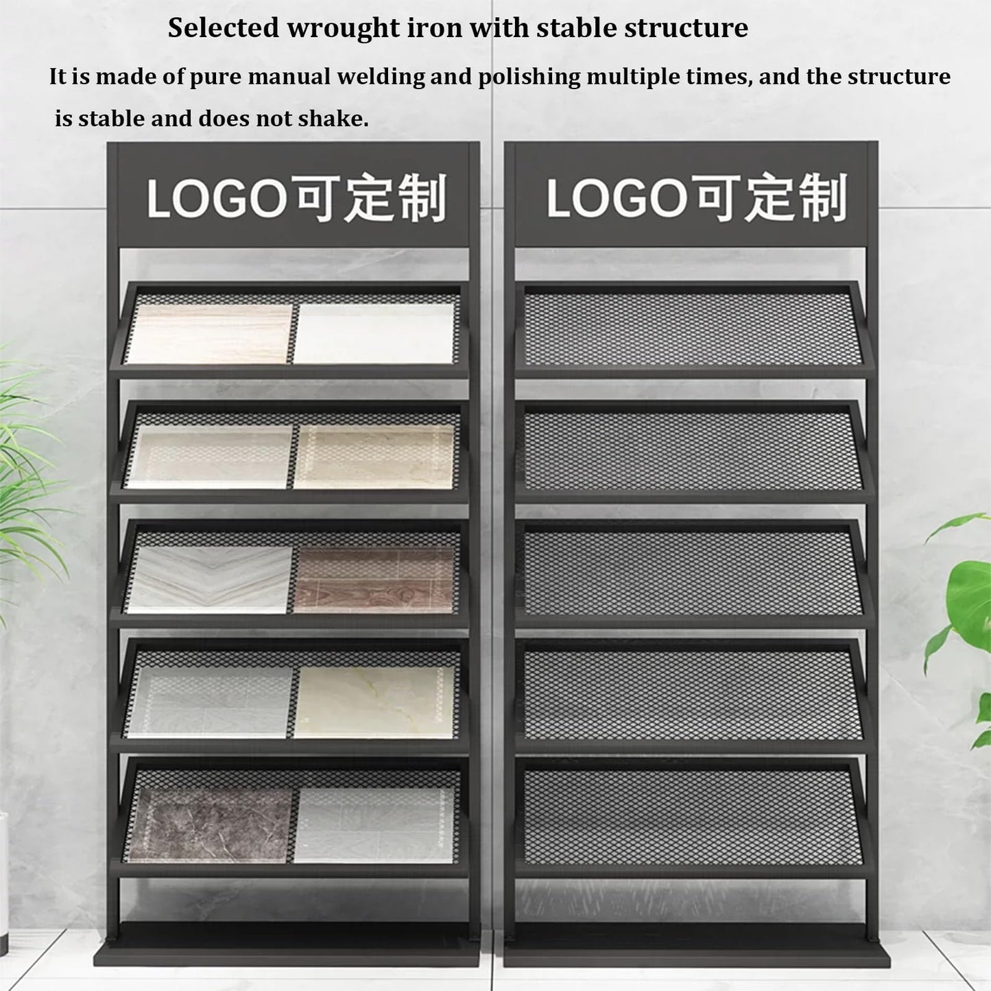 RIYUESHENGHENG Tile Sample Display Stand,Wooden Floor Sample Holder Standing Stone Flooring Display Shelf，Building Material Sample Display Rack Retail Rack，for Shops Exhibition Halls Events