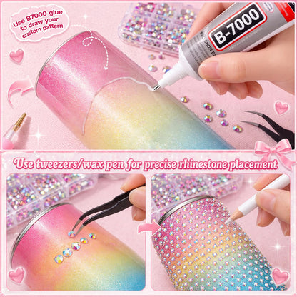 40000Pcs Bedazzling Kit, 40 Mix Colors Rhinestones Gems for Bedazzled Kits, All-in-One Bedazzler Kit Set for Crafting, Nail Art, Shoes, Books