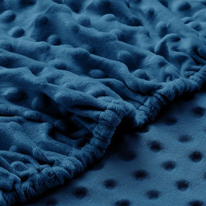 Entisn Pack N Play Sheets Fitted, 26 x 38 Inch Minky Dot Mini Crib Sheet for Boys, Soft and Warm Fleece Nursery Bedding for Most Mini Crib Mattresses (Navy Blue)