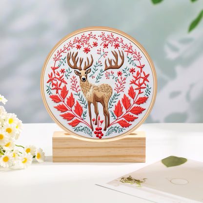 Chunful 6 Pcs Embroidery Hoop Display Stand Wooden Embroidery Frames Holder 2 Tier Groove Cross Stitch Hoop Stand Base Accessories for Display Works Home Exhibition Decor (4.29" X 1.3" X 1.57")