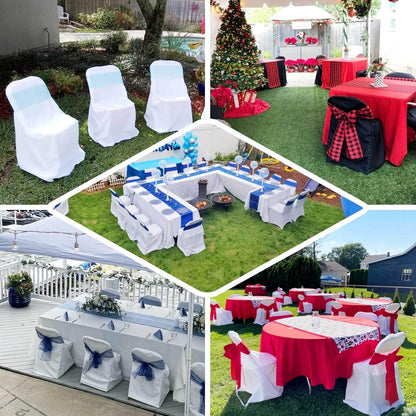 1 Set Efavormart Gold Linen Polyester Folding Chair Covers for Dining Chairs Party Wedding Banquet Outdoor Event