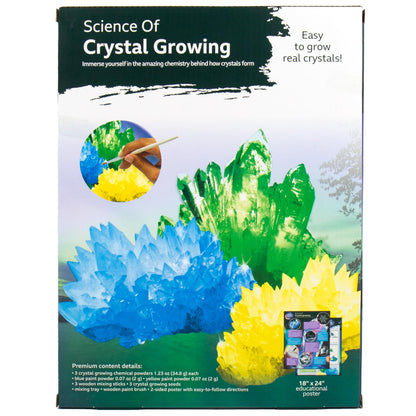 BBC Earth Science of Crystal Growing, Grow 3 Dazzling Crystals, Includes Display Case, Powdered Paints, Learning Guide, Crystal Growing Kit, STEM Toys, Kids Science Kit, STEM Kits for Kids Age 12-14