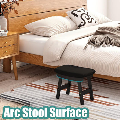 viewcare Small Ottoman Foot Rest, Black Foot Stool- Wooden Foot Stool for Living Room, Bedroom & Kitchen