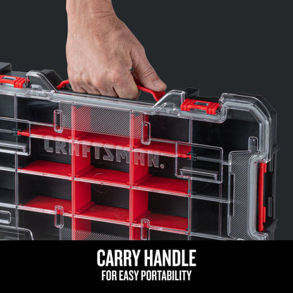 CRAFTSMAN VERSASTACK Storage Organizer, Small Parts Organizer, 20-Compartments, Lid Includes Secure Latch (CMST17828)