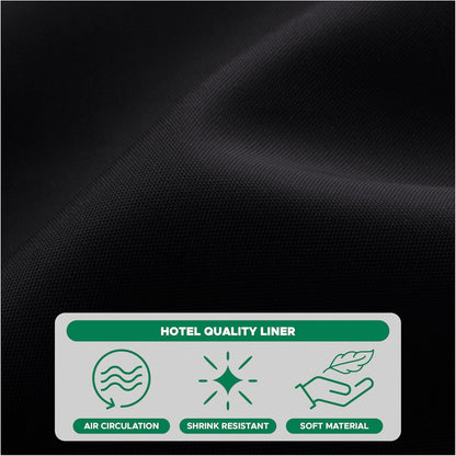 Biscaynebay Fabric Narrow Shower Stall Curtain Liners - 40" x 72", Black Water Resistant Bathroom Curtains