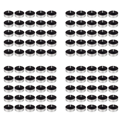 Mega Candles 100 pcs Unscented Black Tea Lights Candles, Pressed Wax Candle 3.5 Hour Burn Time, Home Décor, Wedding Receptions, Occasions, Festivities, Events, Meditations, Spa, Prayers, Vigil