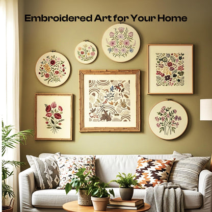 XEmbro 12 PCS Embroidery Fabric for Needlework Garment Craft, Pre-Cut Beige Embroidery Cloth, Natural Cotton Embroidery Cloth Fabric Squares (9.8 × 9.8 Inch)
