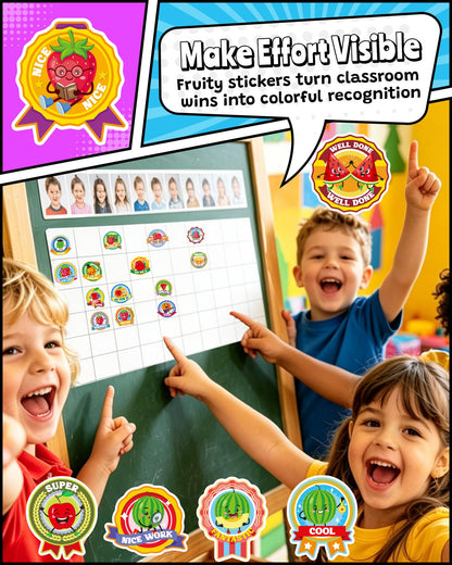 HORIECHALY Reward Smelly Roll Stickers for Kids 4 Rolls, 1200 PCS 4 Scent Scratch and Sniff Stickers Food Theme, Positive Reward for Classroom, Portable Drawer Box for Travel, Car, Airplane