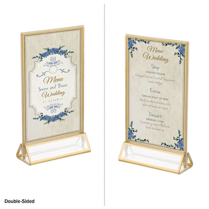 4x6 Picture Frames 6-Pack - Floating Frame Set for Table Numbers, Wedding Signs, Photos, or Table Decor by Great Northern Popcorn (Gold)