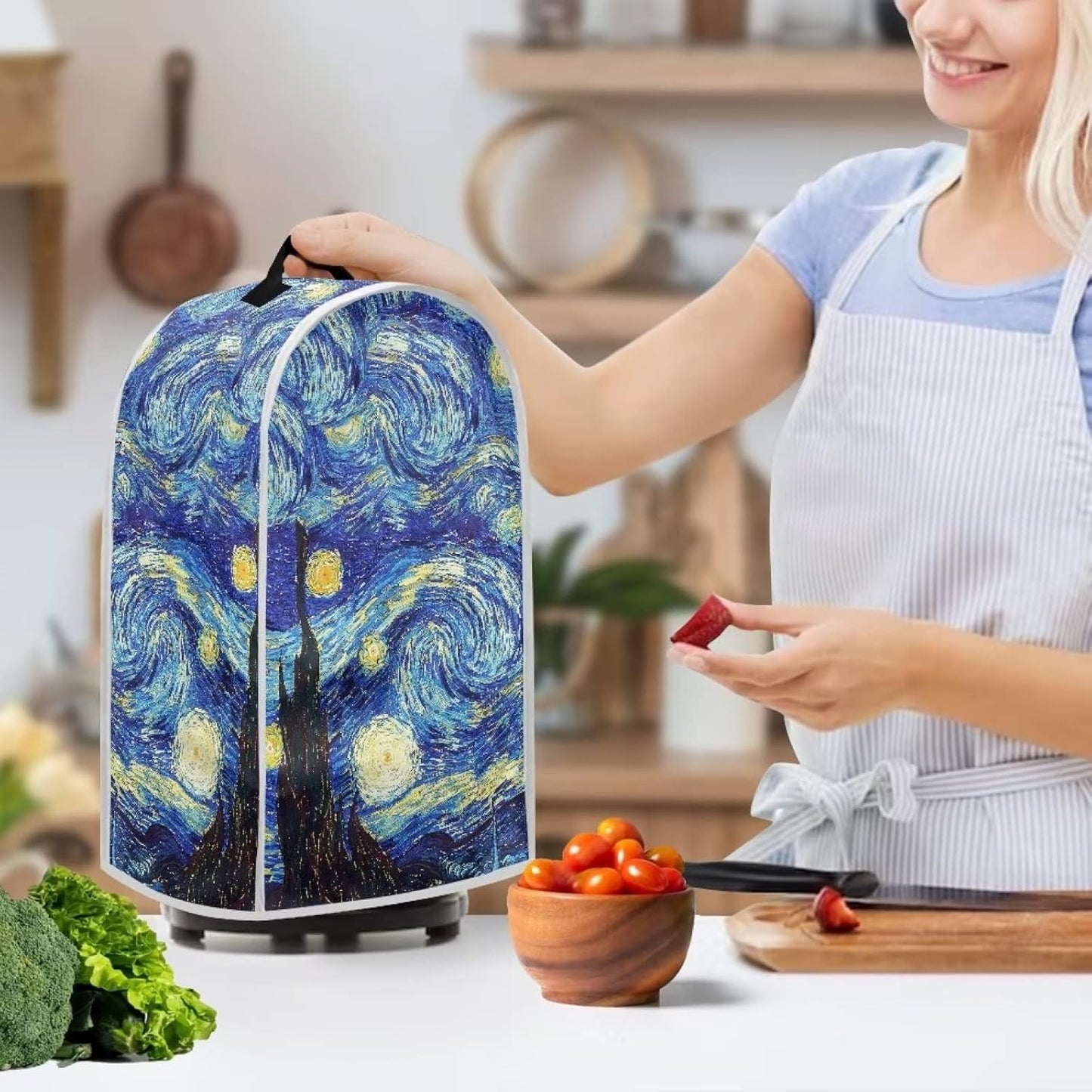 DISNIMO Van Gogh Starry Night Blender Dust Cover, Stand Mixer or Coffee Maker Appliance Cover, Anti-Fingerprint