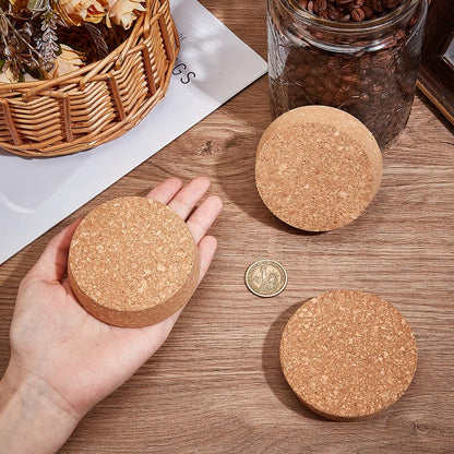 OLYCRAFT 4Pcs Large Cork Stoppers Cork Bottle Stoppers 3-3.5 Inch Tapered Plugs Canning Jar Lids Wood Tapered Plugs Wooden Tapered Stopper for Kitchen Wedding Favor Canning