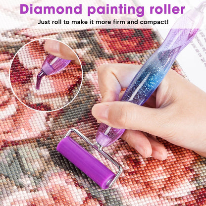 Taobido Ergonomic Diamond Painting Art Pen Accessories Kits with 6 Metal Tips, 6 Painting Glue Clay, Roller,Multi Placer Tips for DIY Crafts