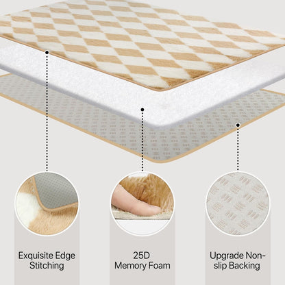 5x7 GENIMO Checkered Rug Area Rugs for Kids Bedroom Soft Shag Rug Fluffy Fuzzy Carpet Plush Rugs for Living Room