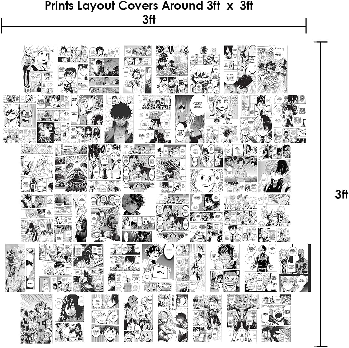 WOONKIT My Hero Academia Posters, Anime Wall Collage for Bedroom Decor, 50PCS 4x6 Inch