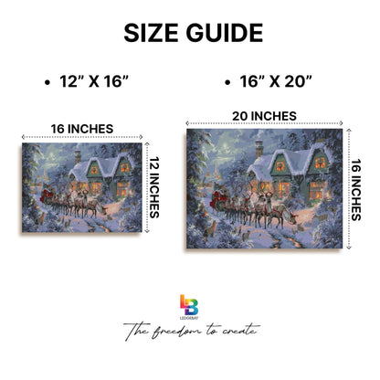 Ledgebay DIY Paint by Numbers Kit for Adults Framed Canvas: Beginner to Advanced Paint by Numbers Kit, Kits Include Acrylic Paint Set Brushes & Tabletop Easel (Christmas Magic 12" x 16" Framed)