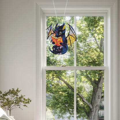 Dragon Hanging Diamond Art Kits for Adults, Dragon Diamond Art Suncatchers, 5D Gem Art, Sun Catchers Indoor Window Acrylic DIY Crafts for Gift Home Decor