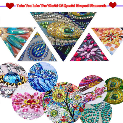 Sulunmo 6pcs DIY Diamond Art Cards Kits for Adults, 5D Diamond Greeting Cards Kits Art Birthday Cards Birthday Gifts for Families, Friends, Partners (Love (With Envelope))