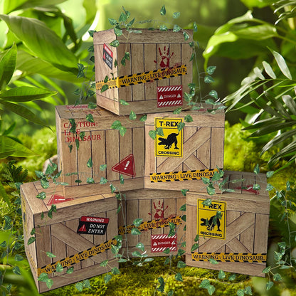 6 Pcs Dinosaurs Table Centerpieces 12 x 12 x 12 Inch Dinosaur Theme Boxes Dinosaur Party Supplies for Birthday Party Woodland Safari Baby Shower Decorations