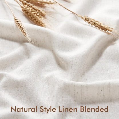 NICETOWN Linen Door Curtains for Boho Farmhouse Sliding Patio Door, Cream, 30 x 72 Inch for Glass Window, Top Bottom Rod Pocket Shades, 1 Panel