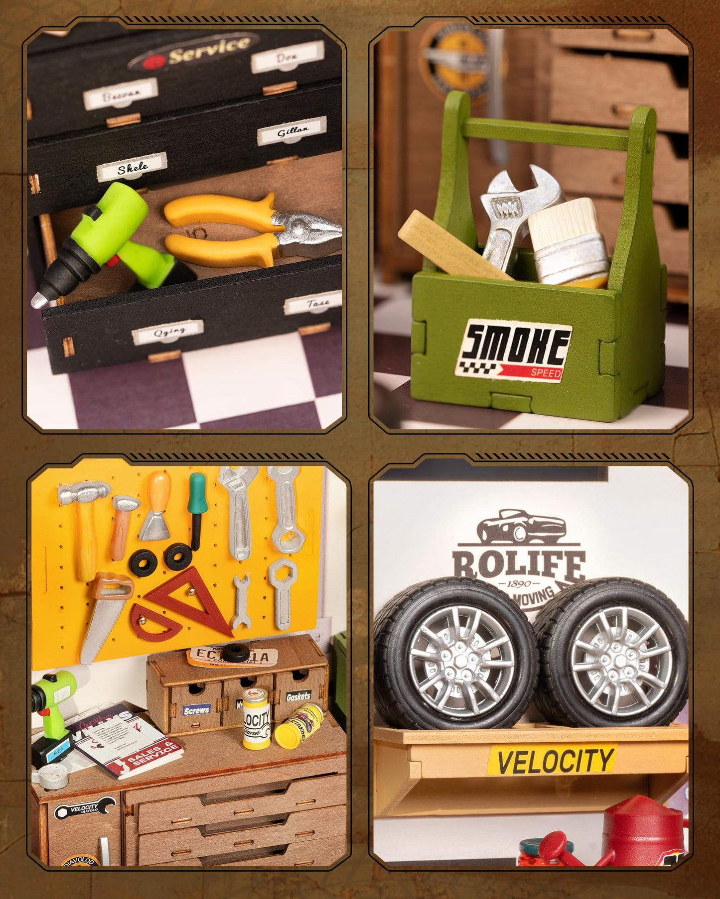 Rolife DIY Miniature House Kit Garage Workshop, Build 1/20 Mini House Building Kit with LED Craft Kits for Aduls Gifts for Him Her