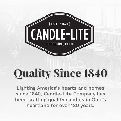 Candle-lite Premium Apple Amber Scent, 14 oz. 3-Wick Aromatherapy Candle with up to 45 Hours of Burn Time, Red