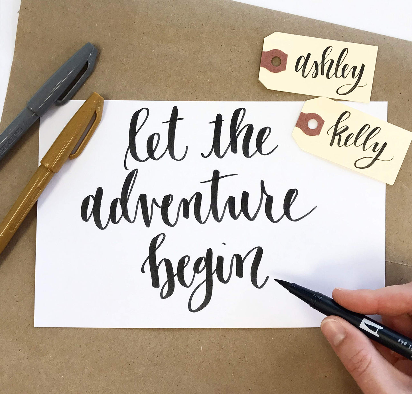 Brush Lettering Kit - DIY Brush Lettering Starter Set by Wildflower Art Studio