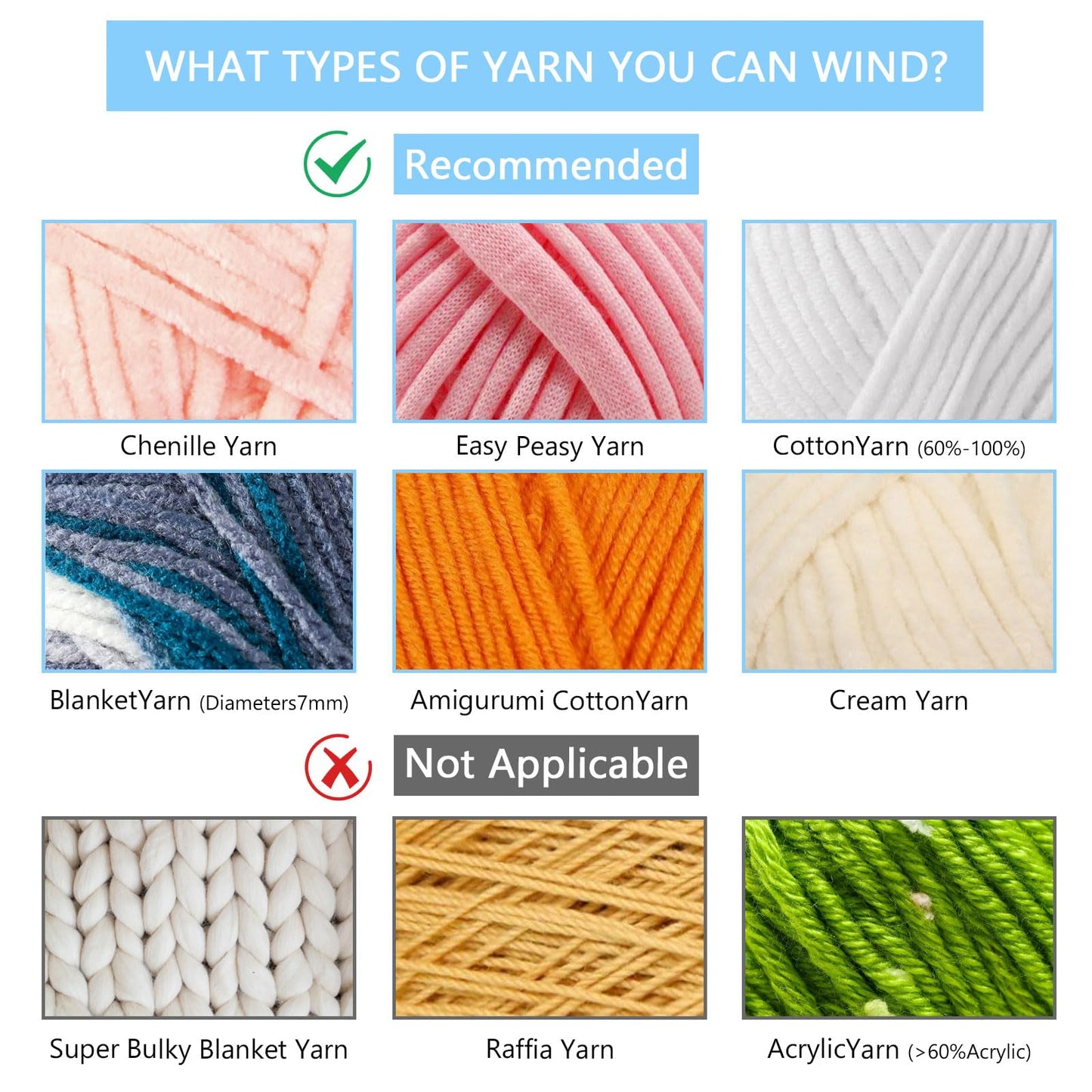 Electric Yarn Ball Winder,Yarn Winder for Crocheting,10oz Large Capacity Automatic Yarn Cake Winder Wool Spinner Roller for Crochet Lovers,Dual-Spring Strong Tension Stepless Speed Yarn Spinner