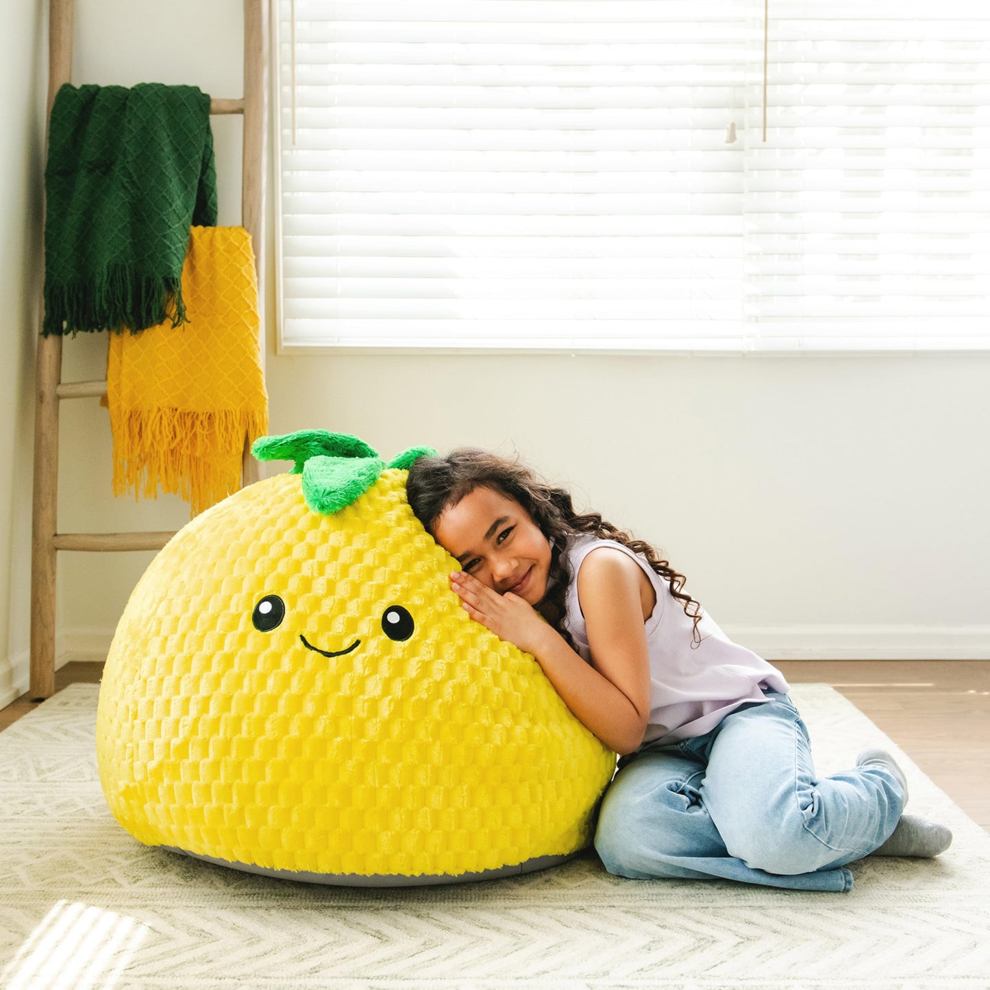 Big Joe Classic Bean Bag Chair, Mini Clouds Oat Smartmax, Durable Polyester Nylon Blend, 2 feet Round
