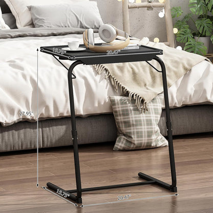 6 3 JAXPETY TV Tray, Folding TV Tray with Cup Holder, Adjustable TV Desk with Height Adjustments and Angle, Couch Table