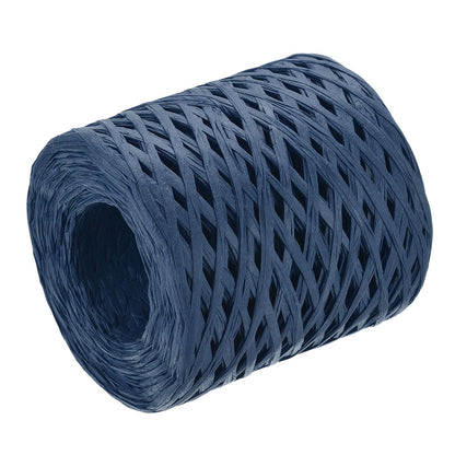uxcell Raffia Paper Craft Ribbon, 1/4 Inch 218 Yards Raffia Twine String Packing Paper Twine for Christmas Wrapping DIY Craft, Navy Blue