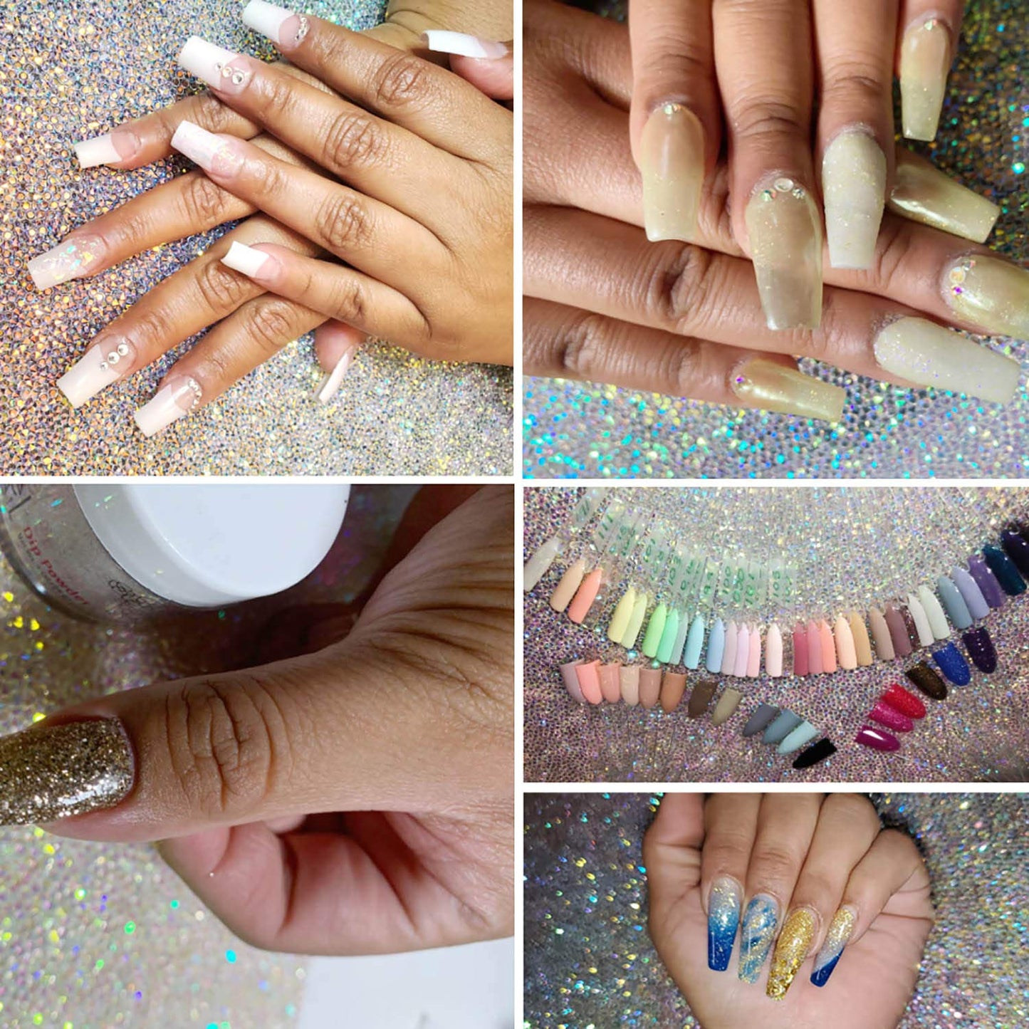 Honbay 1PCS Glitter Nail Art Table Mat Nail Art Hand Arm Rest Pad Shiny Manicure Nail Desk Pad for Nail Art Cushion Pillow