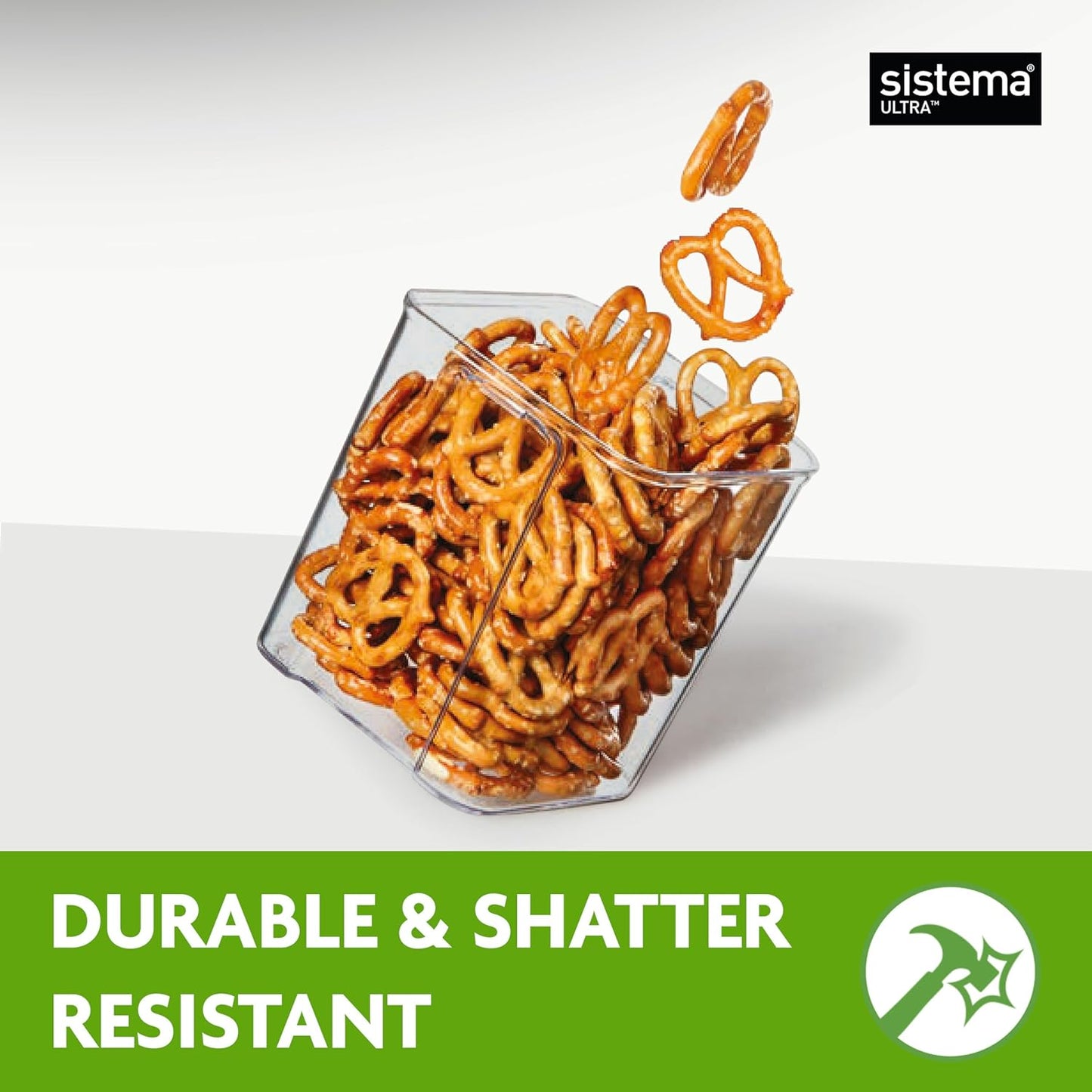 Sistema Tritan Ultra Airtight Kitchen Storage Containers - 5-Pack Clear Stackable BPA-Free