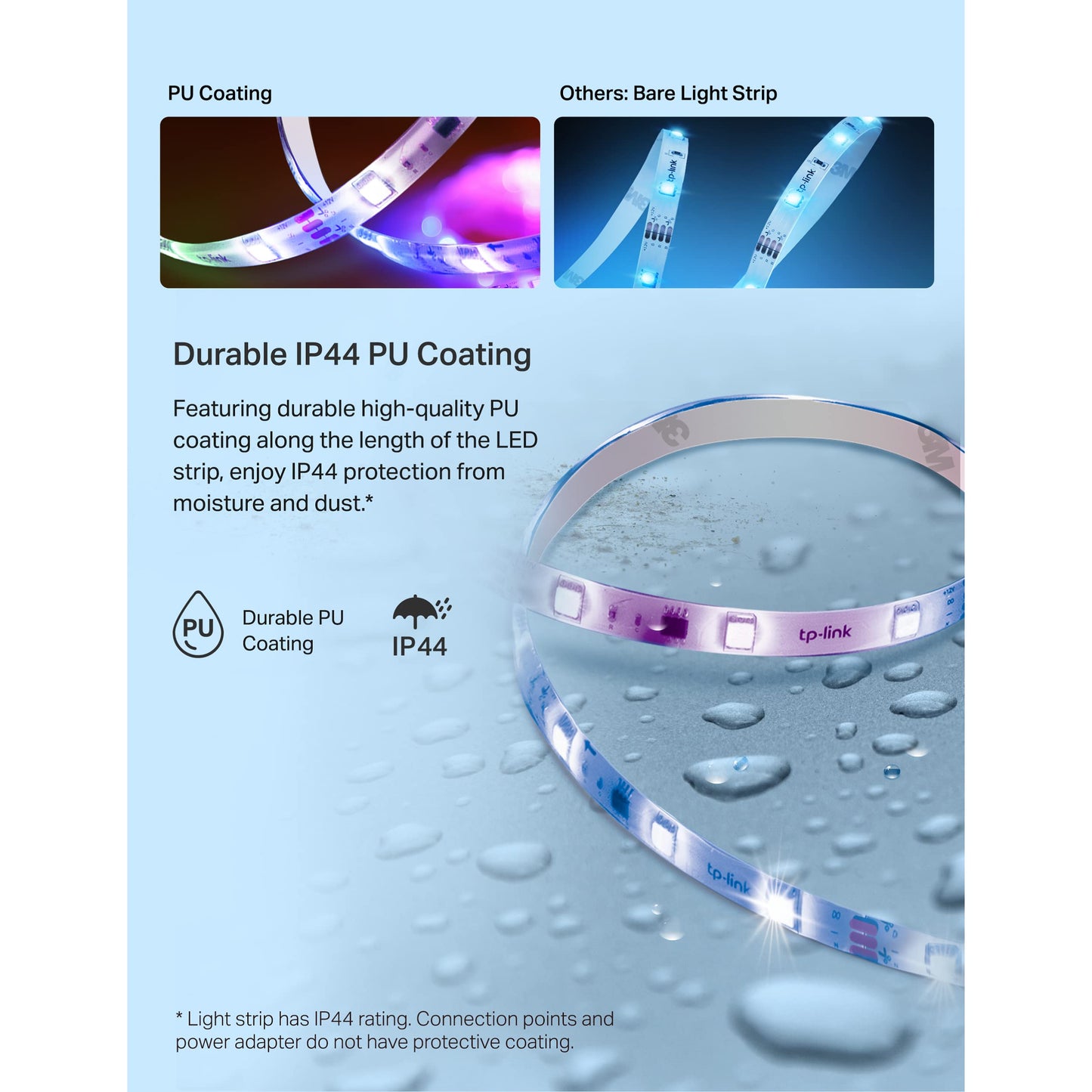 Tapo TP-Link RGBWIC Smart LED Light Strip 16.4Ft, 1000 Lumens, 16M Dimmable Colors, 50 Color Zones, Works w/Apple HomeKit/Alexa/Google Home, Sync-to-Sound, IP44 PU Coating, Trimmable L930-5