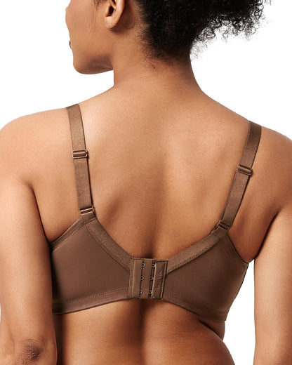 HSIA Minimizer Bras for Women Enchante Full Coverage Underwire Bras Plus Size Lifting Floral Lace Bra for Heavy Breast Coffee Brown