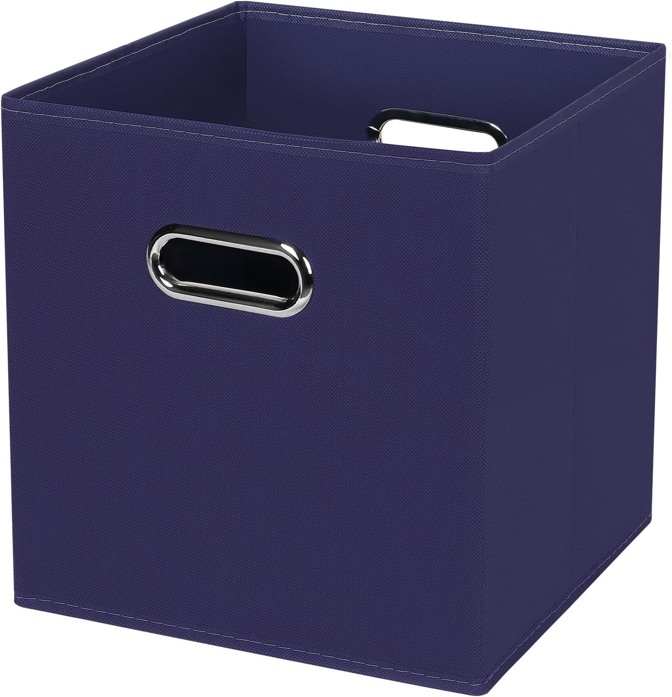 Black Foldable Storage Cubes Bins, Fabric Storage Box Organizer with Dual Handles, Navy Blue