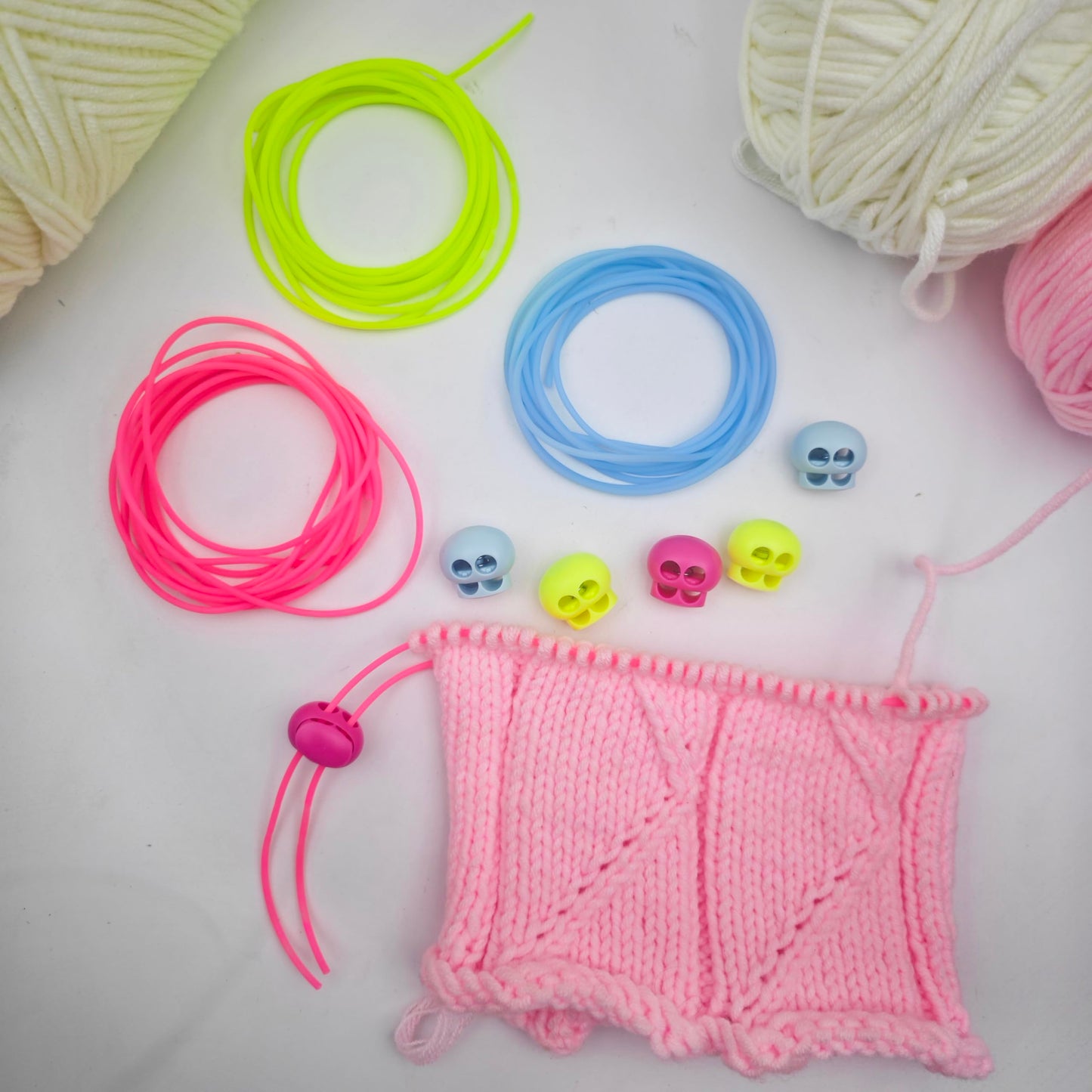 MAGNEECH 6 Pcs Silicone Knitting Stitches Holder,Stitch Stopper Set,Knitting Accessories,Double Hole Needle Point Protectors for Holding Stitches Beading and Jewelry Making