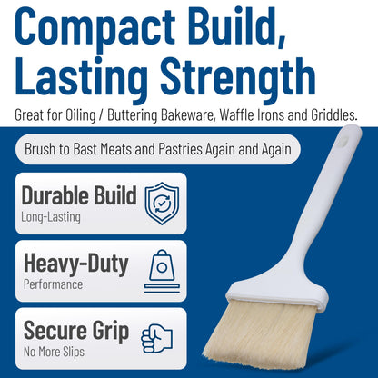 SPARTA 4037900 Meteor Boarhair Basting Brush, Dishwasher Safe With Built-In Plastic Handle, 3 Inches, Brown