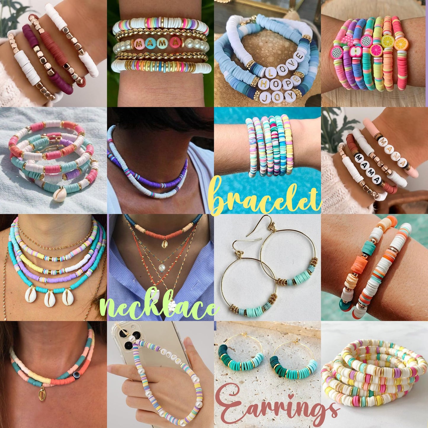 Sunlode 30,000Pcs Clay Beads Bracelets Making Kit, Beads for Bracelets 6 Boxes Bead for Jewelry Making Kit Friendship Bracelet Gifts Trendy Stuff Letter Bead Craft Adult