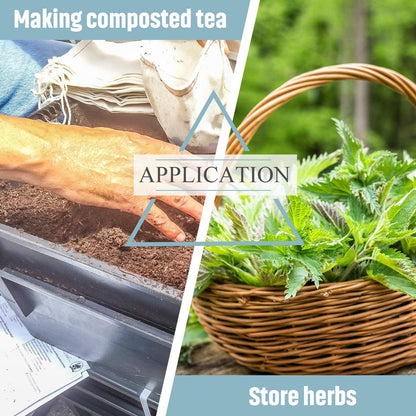 Shappy Compost Tea Bag, Pump Strainer Mesh Filter Bag with Drawstring, 600 ?m for Preventing Clogging (10 Pieces)