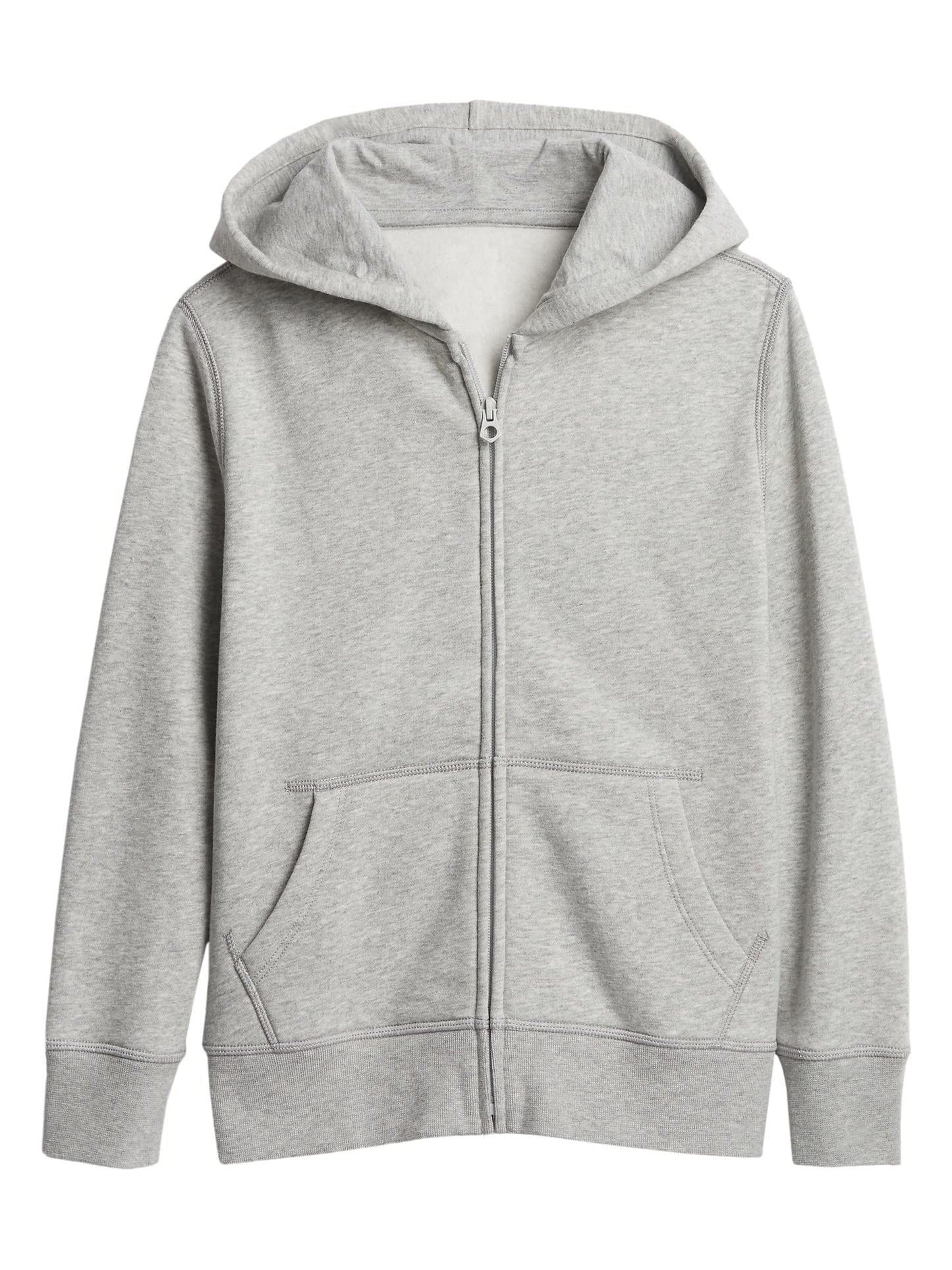 GAP boys Kids Zip Hoodie Sweatshirt, Light Heather Grey B08, Large US