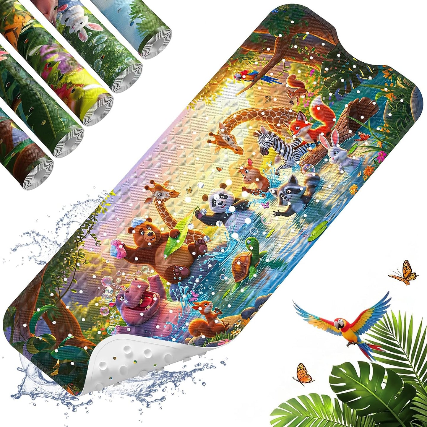 40"x16" XIYUNTE Upgrade Baby Bath Mat Non Slip - Extra Long Kids Bath Mat for Tub Non Slip Bathtub Mat Eco-Friendly
